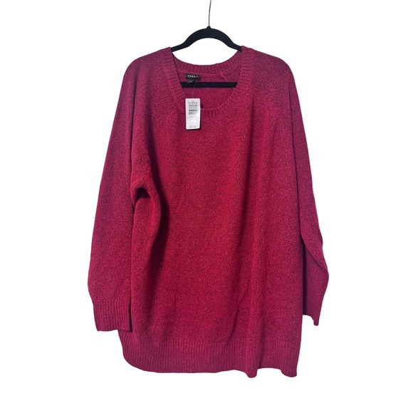 torrid Sweaters - Torrid Vegan Cashmere Pullover Sweater Jester Red Marled Knit Crew Neck 3X 3 NEW